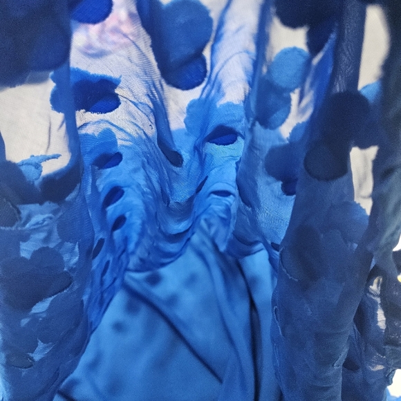 Mauve Anthropologie Sz M Alice Textured Flower Ocean Coastal Flared Layer Skirt - Picture 12 of 12